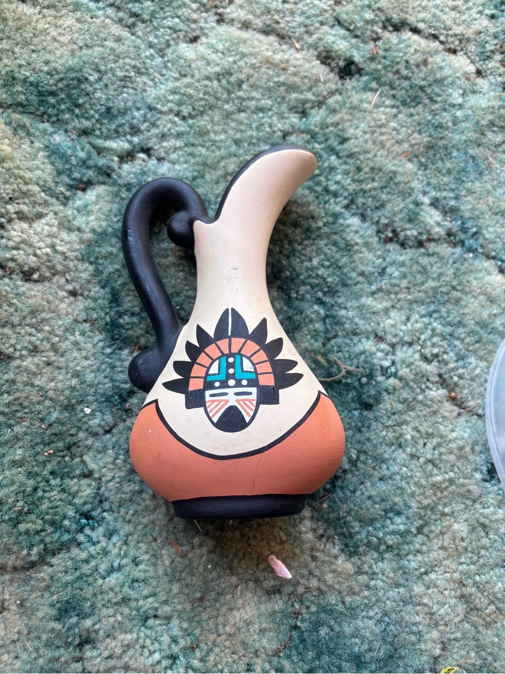 Vintage KOPA Pottery Decorative Pitcher with Native American Sun God Motif